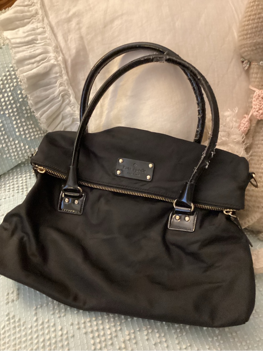 Kate Spade Black Nylon Tote Bag